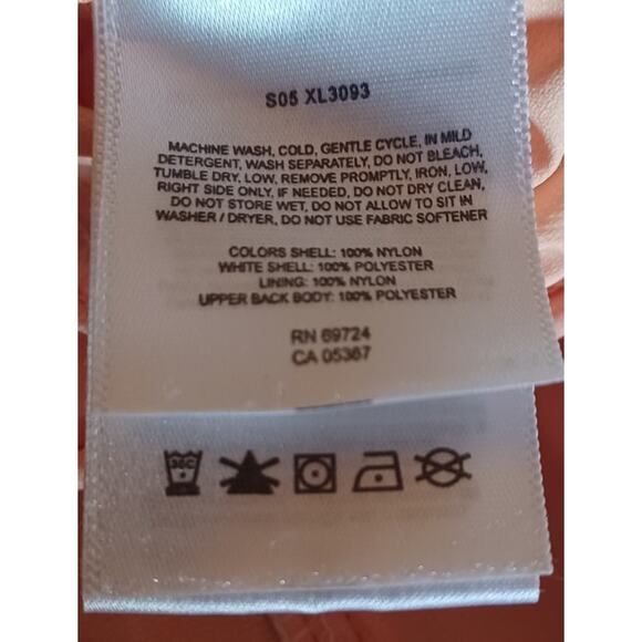 Columbia Orange and White Hooded Windbreaker Rain Jacket Full Zip Women's Large - Picture 6 of 6